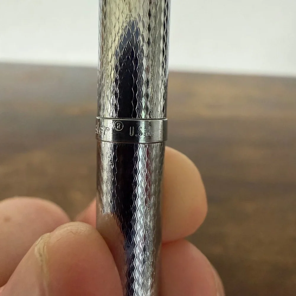 Vintage Kreisler USA Textured Silver Tone Ballpoint Pen Mid Century